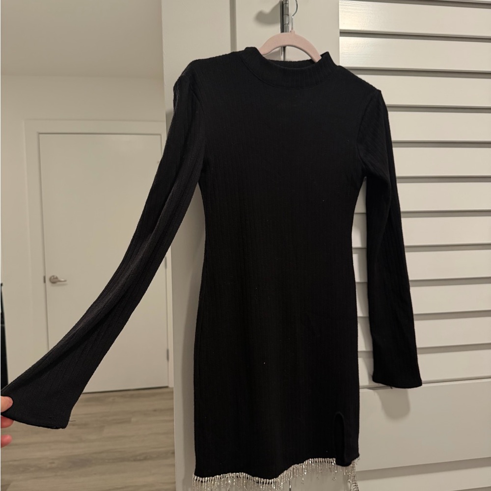 Elegant Black Long Sleeve Dress